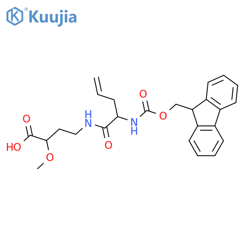 4-2-({(9H-fluoren-9-yl)methoxycarbonyl}amino)pent-4-enamido-2-methoxybutanoic acid structure