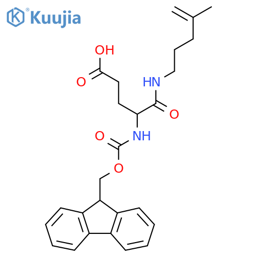 4-({(9H-fluoren-9-yl)methoxycarbonyl}amino)-4-(4-methylpent-4-en-1-yl)carbamoylbutanoic acid structure