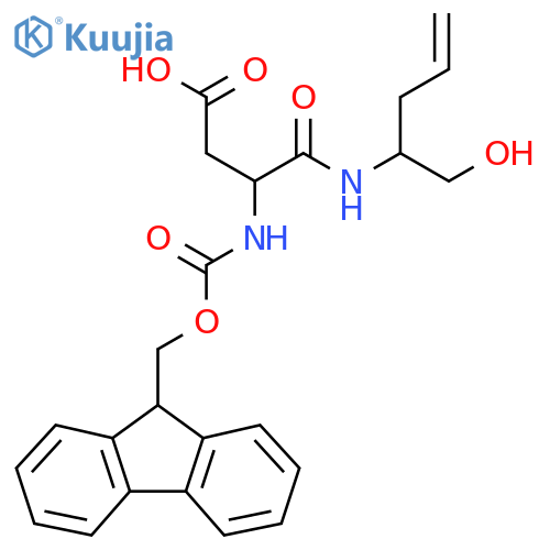 3-({(9H-fluoren-9-yl)methoxycarbonyl}amino)-3-(1-hydroxypent-4-en-2-yl)carbamoylpropanoic acid structure