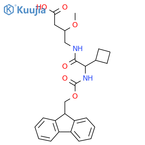 4-2-cyclobutyl-2-({(9H-fluoren-9-yl)methoxycarbonyl}amino)acetamido-3-methoxybutanoic acid structure