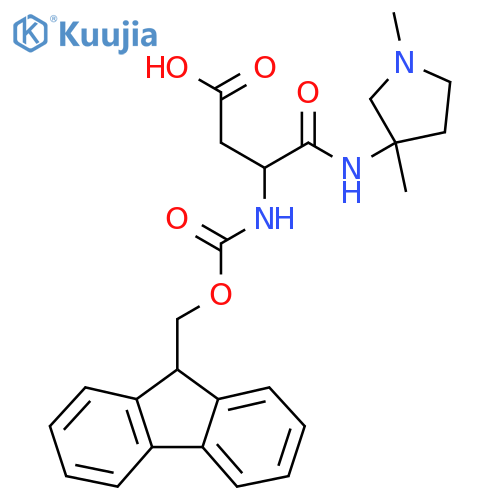 3-(1,3-dimethylpyrrolidin-3-yl)carbamoyl-3-({(9H-fluoren-9-yl)methoxycarbonyl}amino)propanoic acid structure