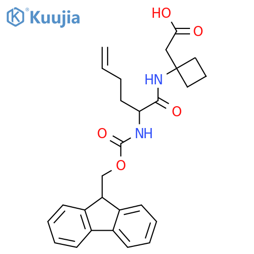 2-{1-2-({(9H-fluoren-9-yl)methoxycarbonyl}amino)hex-5-enamidocyclobutyl}acetic acid structure
