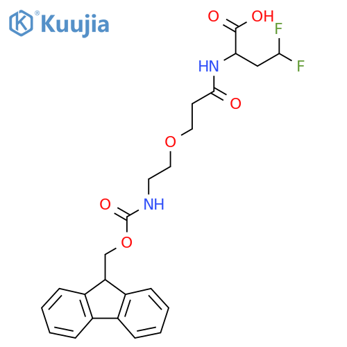 2-{3-2-({(9H-fluoren-9-yl)methoxycarbonyl}amino)ethoxypropanamido}-4,4-difluorobutanoic acid structure