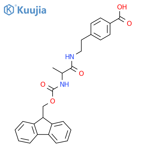4-{2-2-({(9H-fluoren-9-yl)methoxycarbonyl}amino)propanamidoethyl}benzoic acid structure
