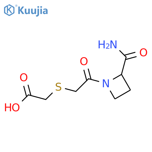 2-{2-(2-carbamoylazetidin-1-yl)-2-oxoethylsulfanyl}acetic acid structure