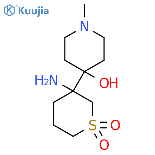 3-amino-3-(4-hydroxy-1-methylpiperidin-4-yl)-1lambda6-thiane-1,1-dione structure