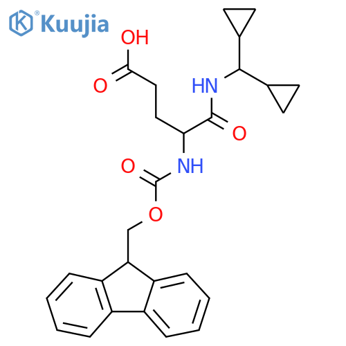 4-(dicyclopropylmethyl)carbamoyl-4-({(9H-fluoren-9-yl)methoxycarbonyl}amino)butanoic acid structure