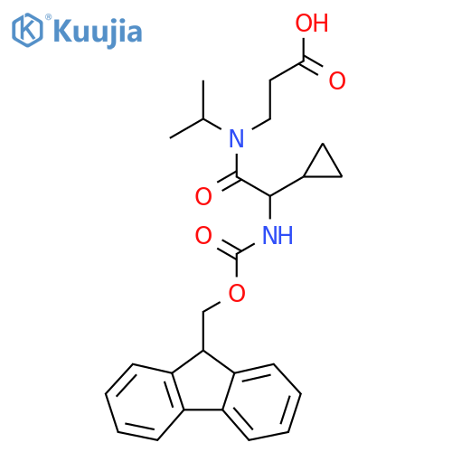 3-2-cyclopropyl-2-({(9H-fluoren-9-yl)methoxycarbonyl}amino)-N-(propan-2-yl)acetamidopropanoic acid structure