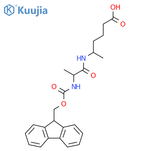 5-2-({(9H-fluoren-9-yl)methoxycarbonyl}amino)propanamidohexanoic acid structure