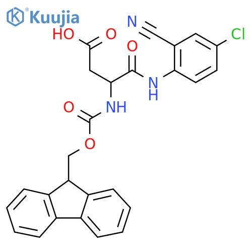 3-(4-chloro-2-cyanophenyl)carbamoyl-3-({(9H-fluoren-9-yl)methoxycarbonyl}amino)propanoic acid structure