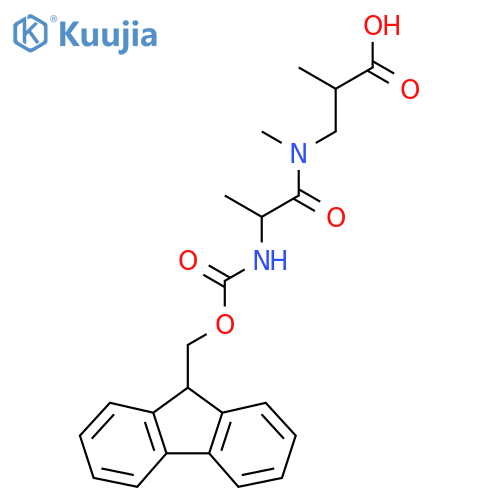 3-2-({(9H-fluoren-9-yl)methoxycarbonyl}amino)-N-methylpropanamido-2-methylpropanoic acid structure