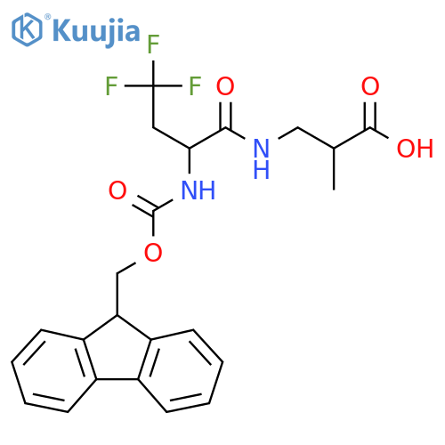 3-2-({(9H-fluoren-9-yl)methoxycarbonyl}amino)-4,4,4-trifluorobutanamido-2-methylpropanoic acid structure
