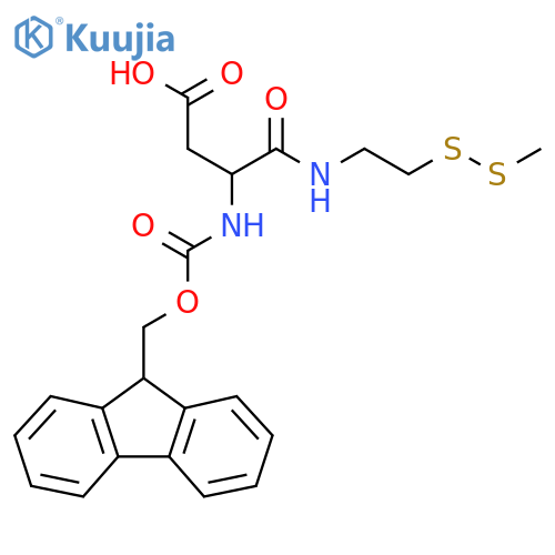 3-({(9H-fluoren-9-yl)methoxycarbonyl}amino)-3-{2-(methyldisulfanyl)ethylcarbamoyl}propanoic acid structure