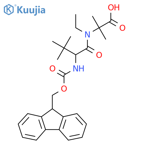 2-N-ethyl-2-({(9H-fluoren-9-yl)methoxycarbonyl}amino)-3,3-dimethylbutanamido-2-methylpropanoic acid structure