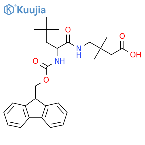 4-2-({(9H-fluoren-9-yl)methoxycarbonyl}amino)-4,4-dimethylpentanamido-3,3-dimethylbutanoic acid structure