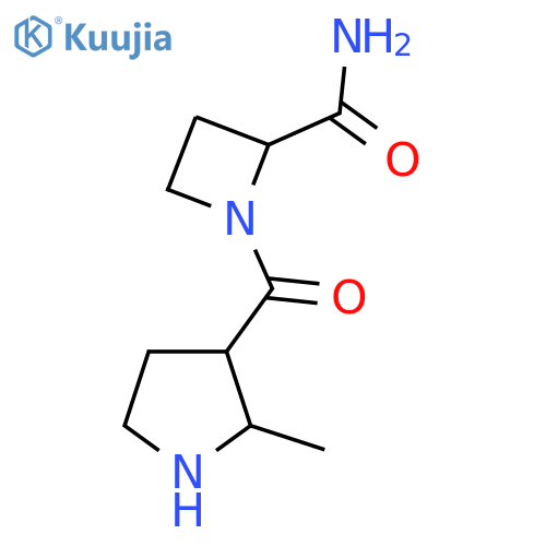 1-(2-methylpyrrolidine-3-carbonyl)azetidine-2-carboxamide structure