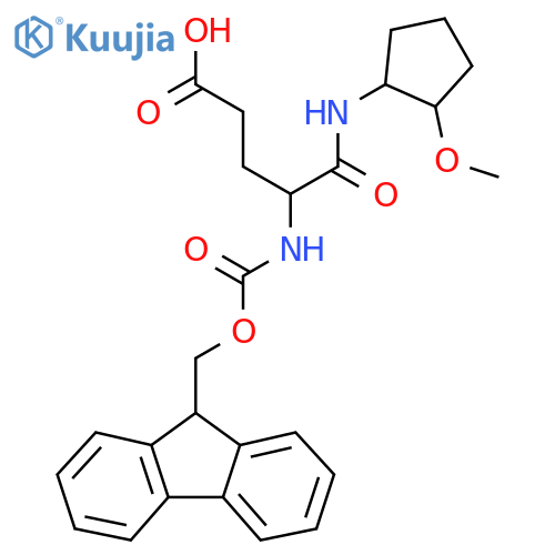 4-({(9H-fluoren-9-yl)methoxycarbonyl}amino)-4-(2-methoxycyclopentyl)carbamoylbutanoic acid structure