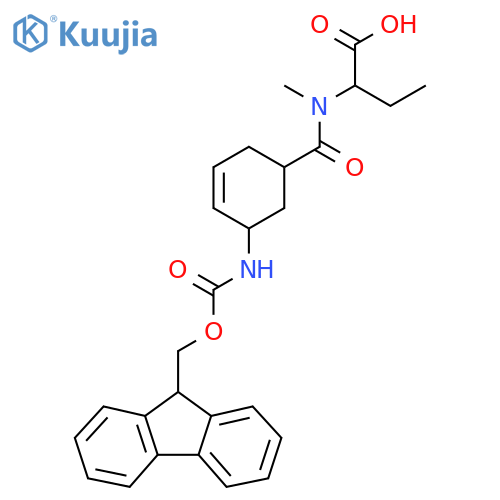 2-{1-5-({(9H-fluoren-9-yl)methoxycarbonyl}amino)cyclohex-3-en-1-yl-N-methylformamido}butanoic acid structure