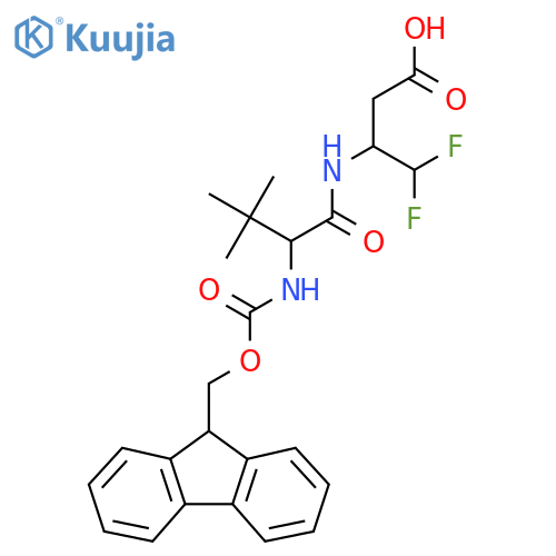 3-2-({(9H-fluoren-9-yl)methoxycarbonyl}amino)-3,3-dimethylbutanamido-4,4-difluorobutanoic acid structure