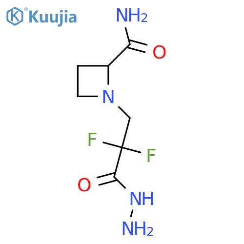 1-2,2-difluoro-2-(hydrazinecarbonyl)ethylazetidine-2-carboxamide structure