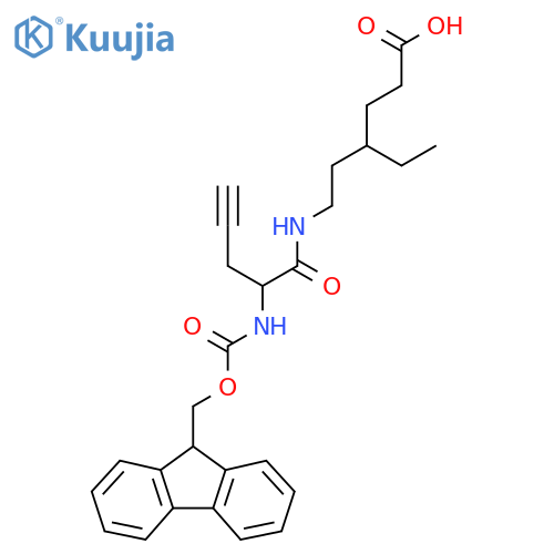 4-ethyl-6-2-({(9H-fluoren-9-yl)methoxycarbonyl}amino)pent-4-ynamidohexanoic acid structure