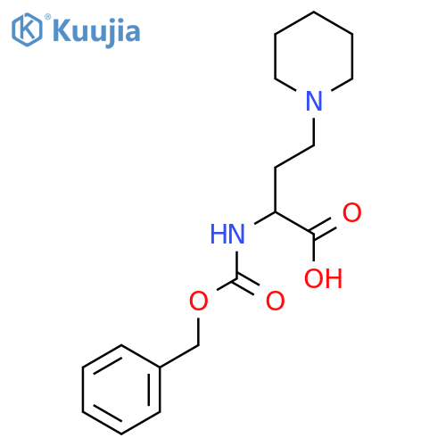 2-{(benzyloxy)carbonylamino}-4-(piperidin-1-yl)butanoic acid structure