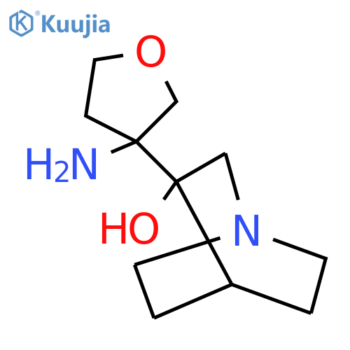 3-(3-aminooxolan-3-yl)-1-azabicyclo2.2.2octan-3-ol structure