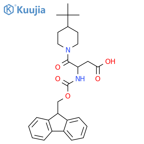 4-(4-tert-butylpiperidin-1-yl)-3-({(9H-fluoren-9-yl)methoxycarbonyl}amino)-4-oxobutanoic acid structure
