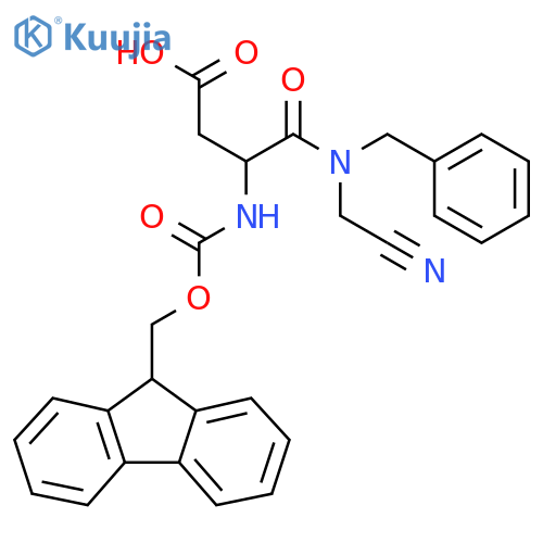 3-benzyl(cyanomethyl)carbamoyl-3-({(9H-fluoren-9-yl)methoxycarbonyl}amino)propanoic acid structure