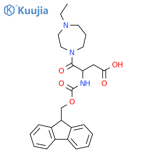 4-(4-ethyl-1,4-diazepan-1-yl)-3-({(9H-fluoren-9-yl)methoxycarbonyl}amino)-4-oxobutanoic acid structure