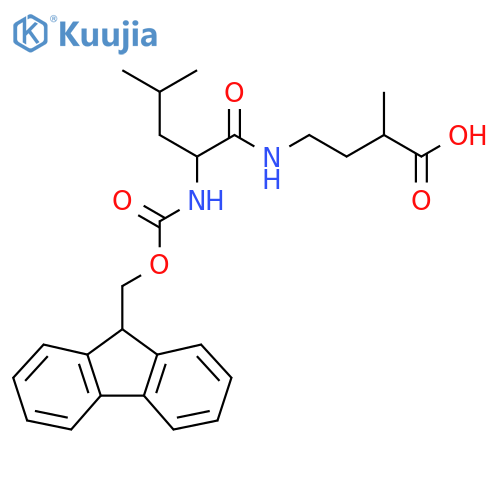 4-2-({(9H-fluoren-9-yl)methoxycarbonyl}amino)-4-methylpentanamido-2-methylbutanoic acid structure