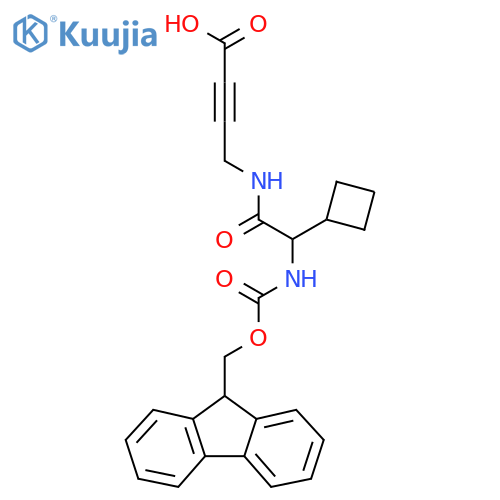 4-2-cyclobutyl-2-({(9H-fluoren-9-yl)methoxycarbonyl}amino)acetamidobut-2-ynoic acid structure