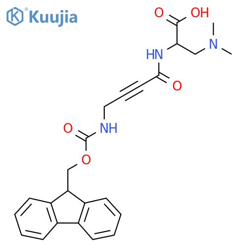 3-(dimethylamino)-2-4-({(9H-fluoren-9-yl)methoxycarbonyl}amino)but-2-ynamidopropanoic acid structure