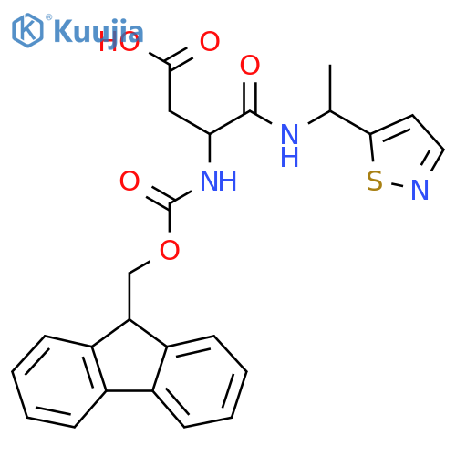 3-({(9H-fluoren-9-yl)methoxycarbonyl}amino)-3-{1-(1,2-thiazol-5-yl)ethylcarbamoyl}propanoic acid structure