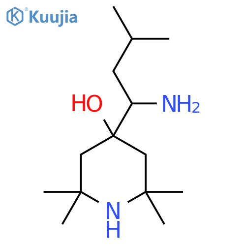 4-(1-Amino-3-methylbutyl)-2,2,6,6-tetramethylpiperidin-4-ol structure