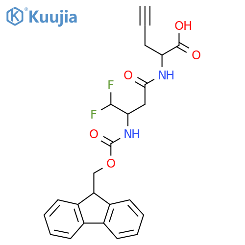 2-3-({(9H-fluoren-9-yl)methoxycarbonyl}amino)-4,4-difluorobutanamidopent-4-ynoic acid structure