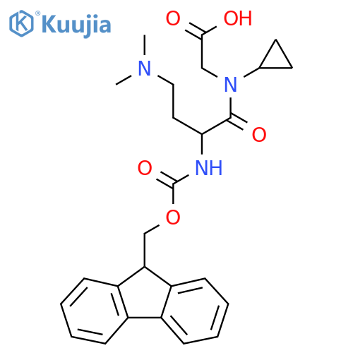 2-N-cyclopropyl-4-(dimethylamino)-2-({(9H-fluoren-9-yl)methoxycarbonyl}amino)butanamidoacetic acid structure