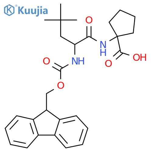 1-2-({(9H-fluoren-9-yl)methoxycarbonyl}amino)-4,4-dimethylpentanamidocyclopentane-1-carboxylic acid structure