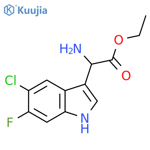 ethyl 2-amino-2-(5-chloro-6-fluoro-1H-indol-3-yl)acetate structure