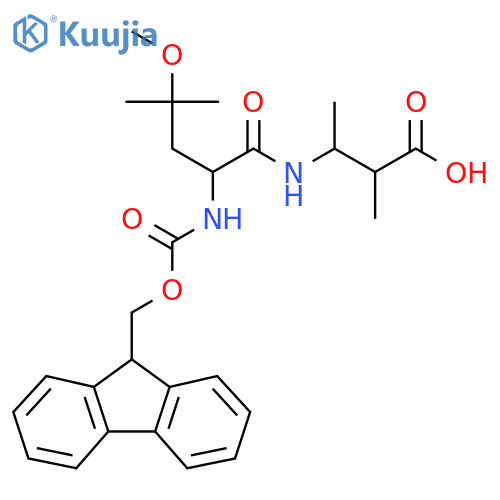 3-2-({(9H-fluoren-9-yl)methoxycarbonyl}amino)-4-methoxy-4-methylpentanamido-2-methylbutanoic acid structure