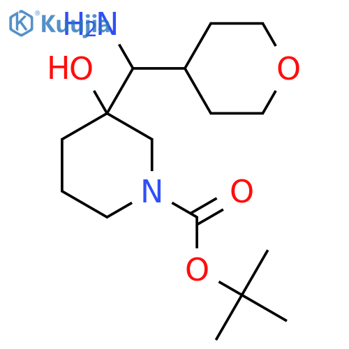 tert-butyl 3-amino(oxan-4-yl)methyl-3-hydroxypiperidine-1-carboxylate structure