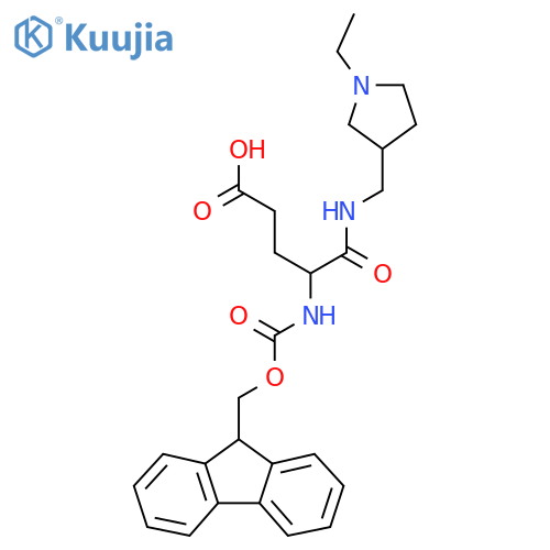 4-{(1-ethylpyrrolidin-3-yl)methylcarbamoyl}-4-({(9H-fluoren-9-yl)methoxycarbonyl}amino)butanoic acid structure