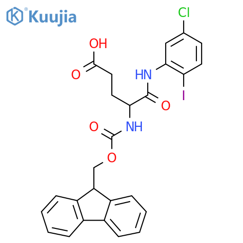 4-(5-chloro-2-iodophenyl)carbamoyl-4-({(9H-fluoren-9-yl)methoxycarbonyl}amino)butanoic acid structure
