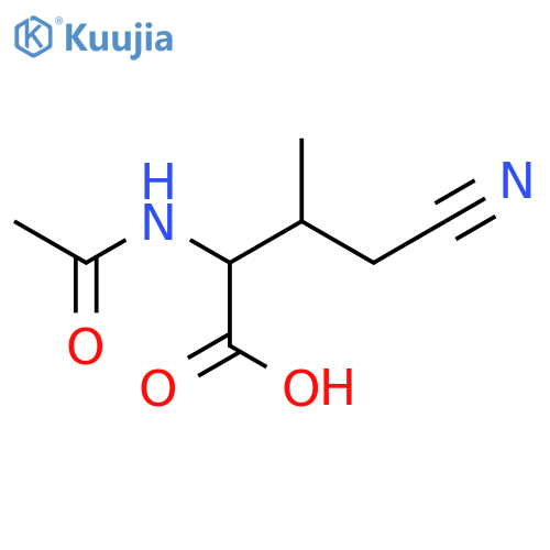4-cyano-2-acetamido-3-methylbutanoic acid structure