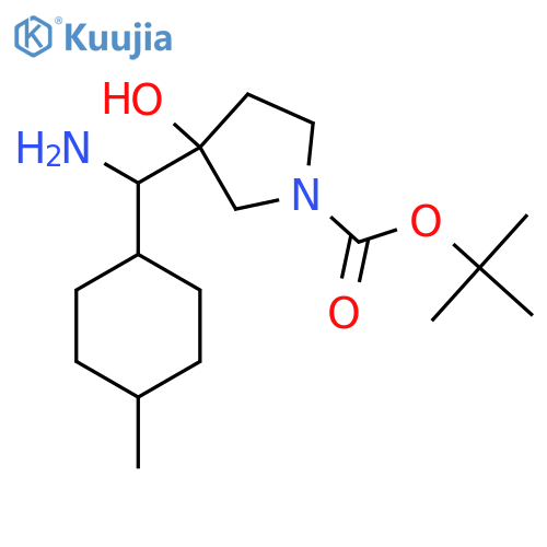 tert-butyl 3-amino(4-methylcyclohexyl)methyl-3-hydroxypyrrolidine-1-carboxylate structure