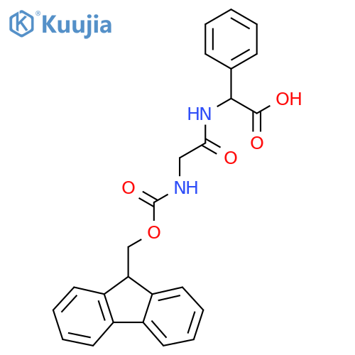 2-2-({(9H-fluoren-9-yl)methoxycarbonyl}amino)acetamido-2-phenylacetic acid structure