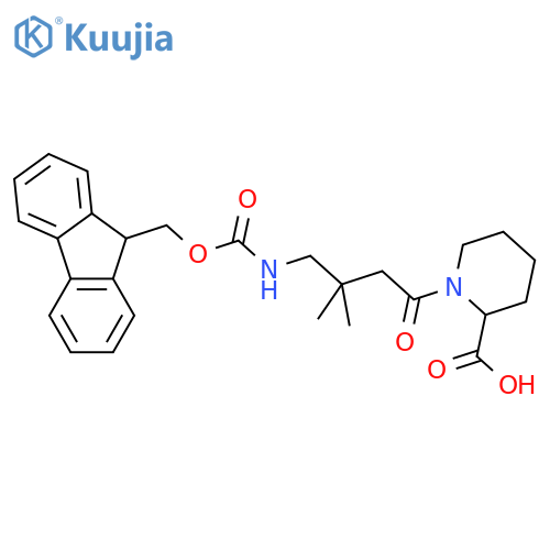1-4-({(9H-fluoren-9-yl)methoxycarbonyl}amino)-3,3-dimethylbutanoylpiperidine-2-carboxylic acid structure