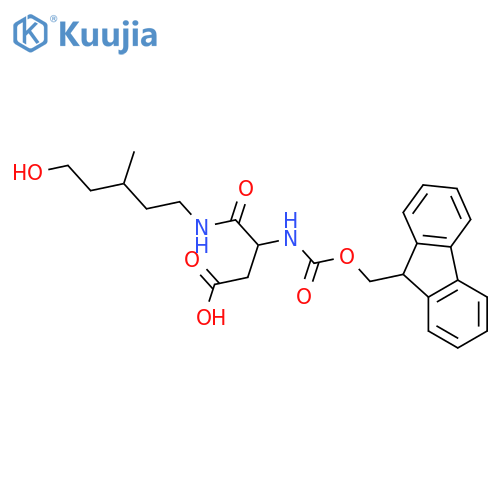3-({(9H-fluoren-9-yl)methoxycarbonyl}amino)-3-(5-hydroxy-3-methylpentyl)carbamoylpropanoic acid structure