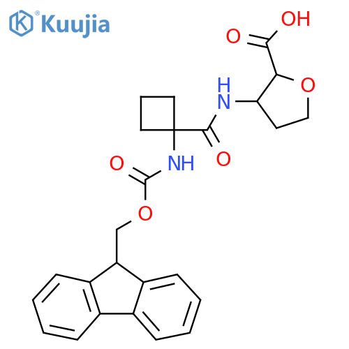3-1-({(9H-fluoren-9-yl)methoxycarbonyl}amino)cyclobutaneamidooxolane-2-carboxylic acid structure