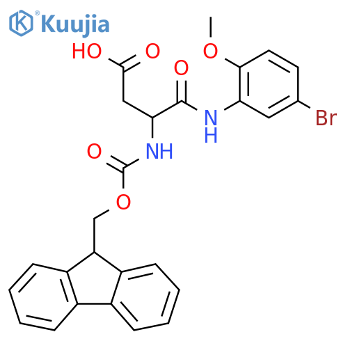 3-(5-bromo-2-methoxyphenyl)carbamoyl-3-({(9H-fluoren-9-yl)methoxycarbonyl}amino)propanoic acid structure